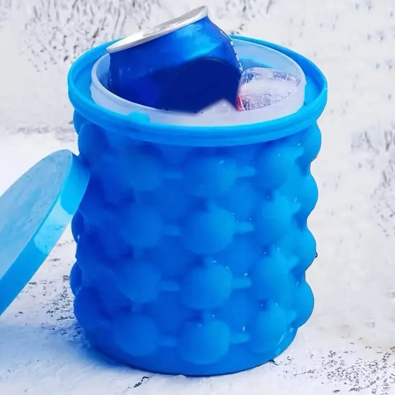 2-In-1 Silicone Bucket Ice Cube Maker Easy Freezing and Serving Perfect for Bars Clubs Essential Drinkware Kitchen Accessories
